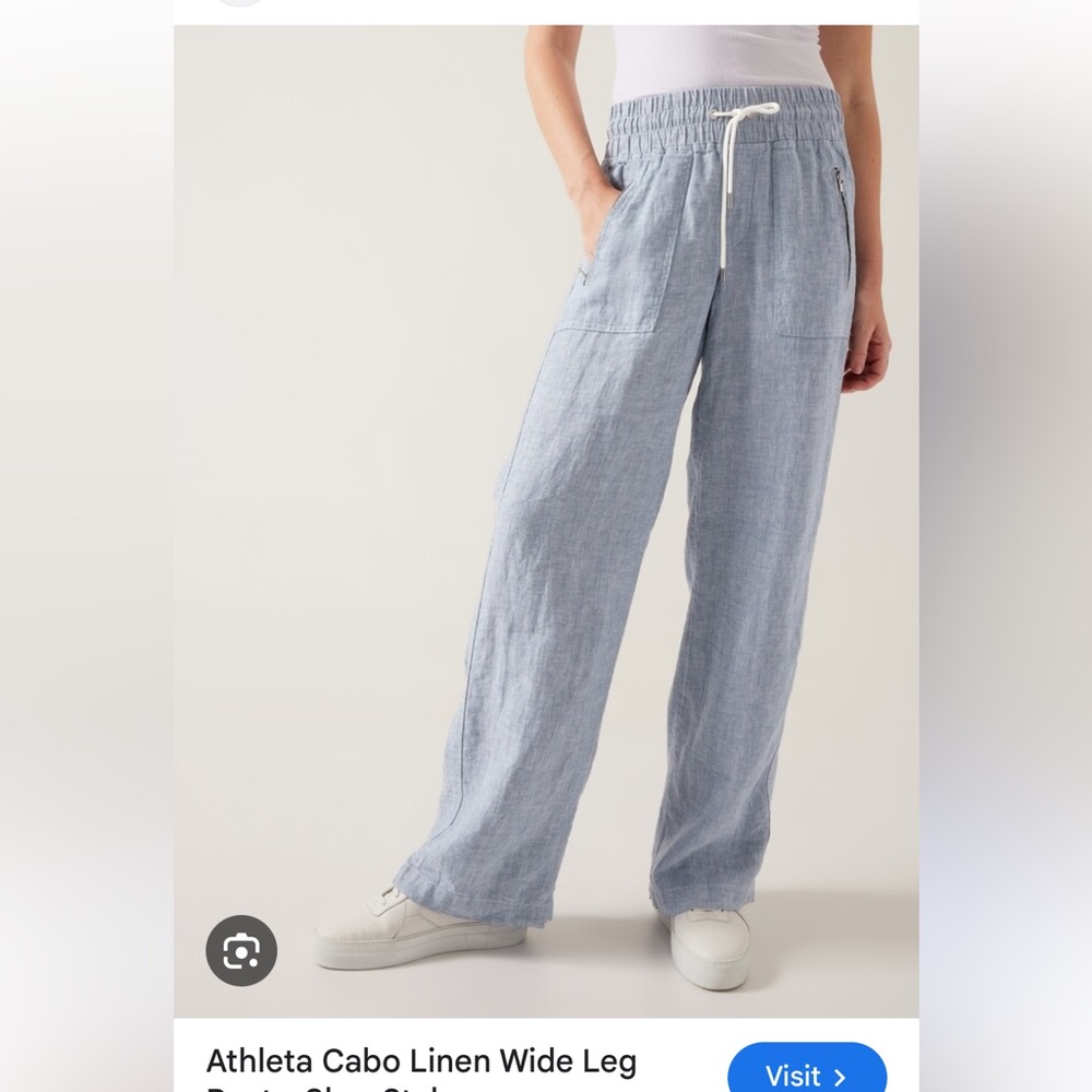 Athleta Cabo Linen Wide leg sz 10 - Picture 4 of 14